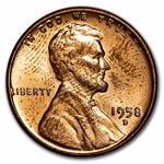1958-D Lincoln Cent 50-Coin Roll Avg Circ